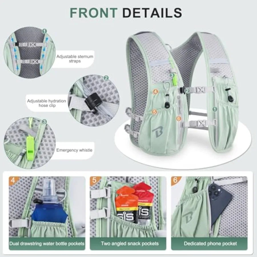 Hydration Backpack for Men Women Lightweight Backpack Hydration Pack for Marathon Trail Cycling Hiking Jogging