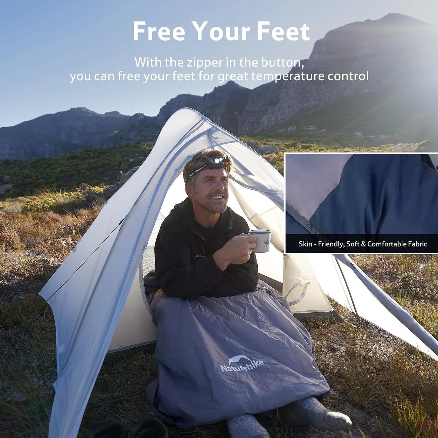 Naturehike Lightweight Compact Sleeping Bag Outdoor Camping Ultralight Envelope Sleeping Bag Portable Blanket Quilt with Compression Sack