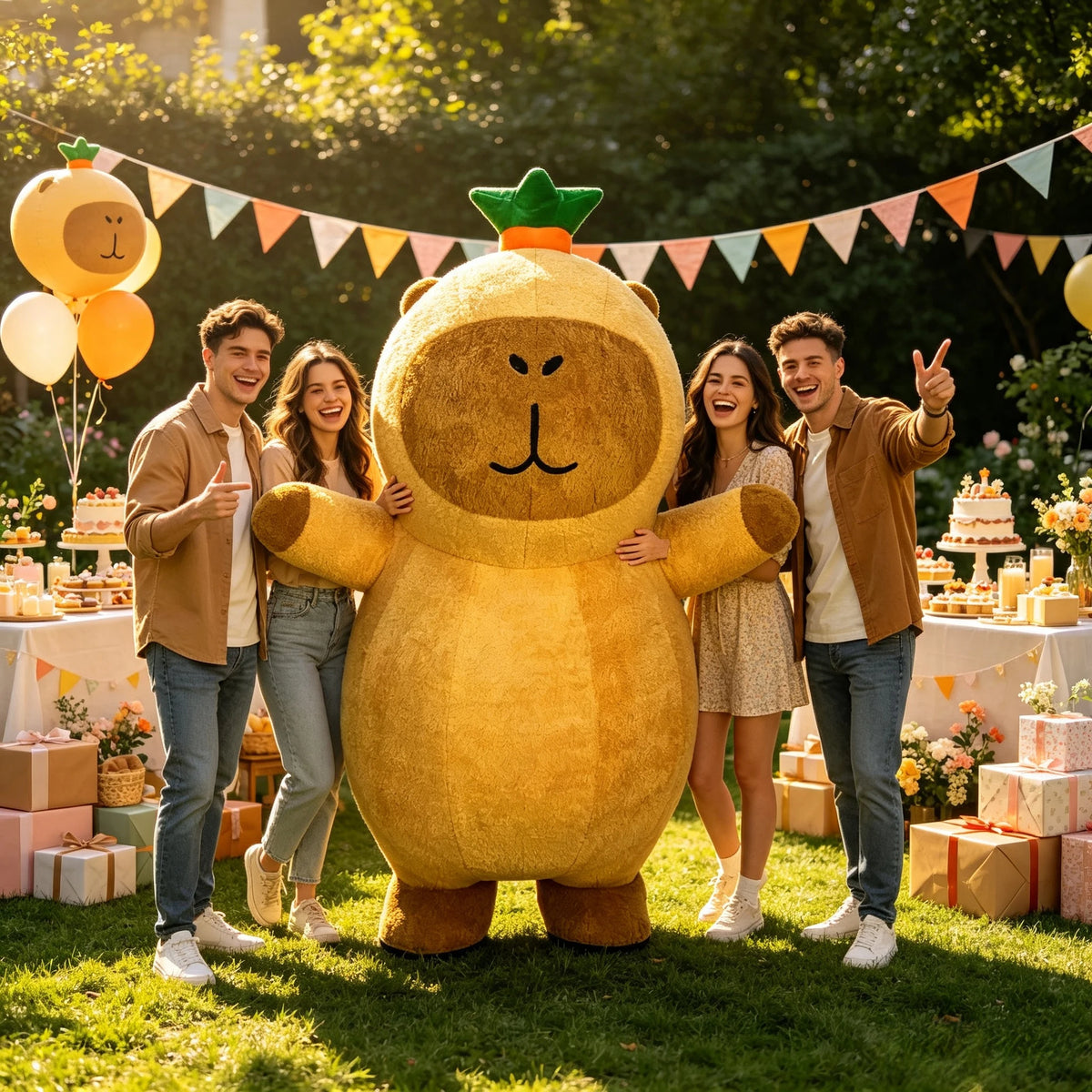 2.6m Capibala Inflatable Costume Mascot Parade Adult Character Cosplay Animal Birthday Halloween Party Event Plush Set