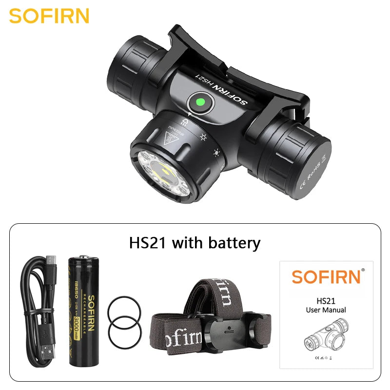 Headlamp 18650 USB C Rechargeable Flashlight SFT40 Powerful Headlight With Infrared Switch