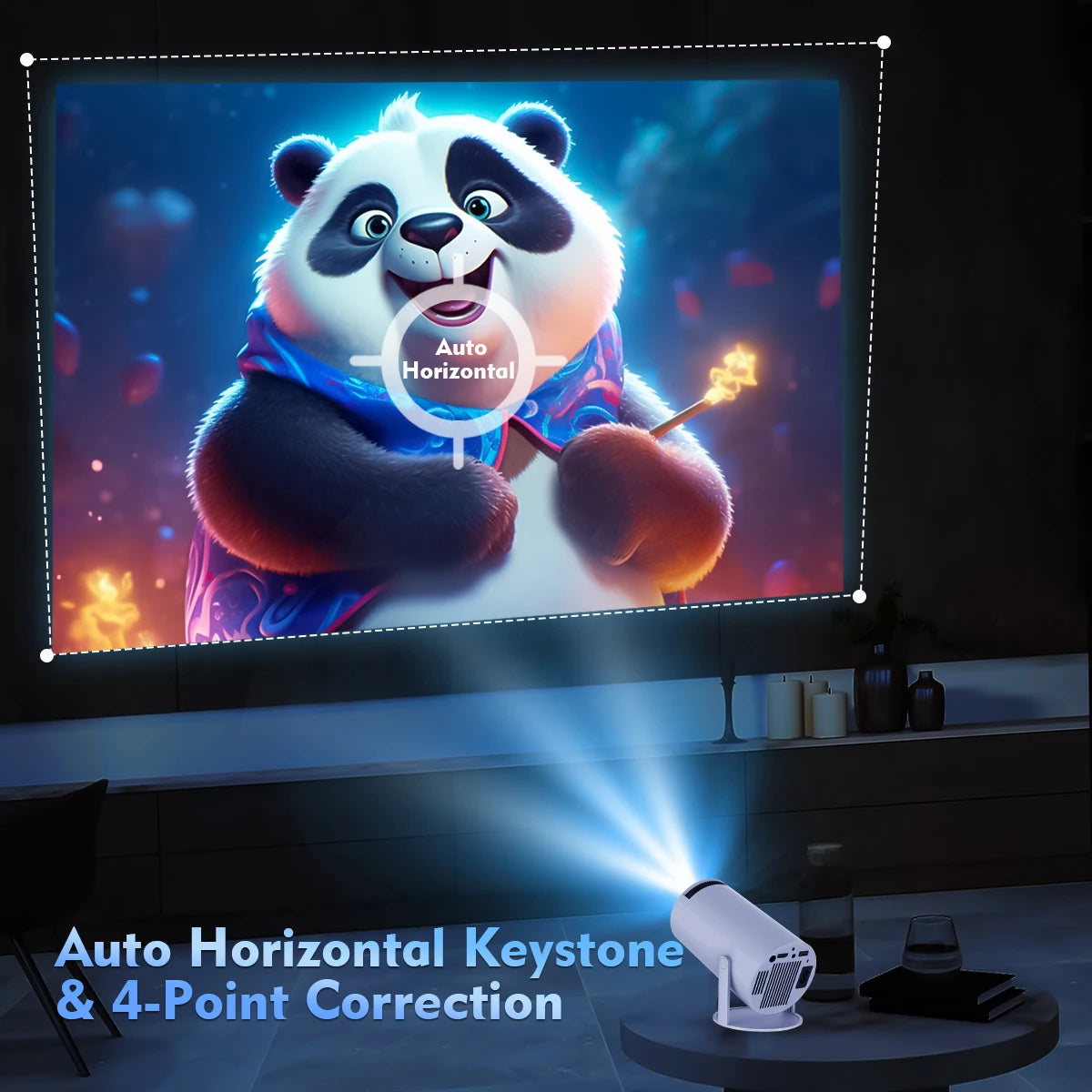 Magcubic Android 14 BT5.4 8K Support HY300 Pro Home Outdoor Projector, 290ANSI Native 720P, Mini Portable Full HD Beam