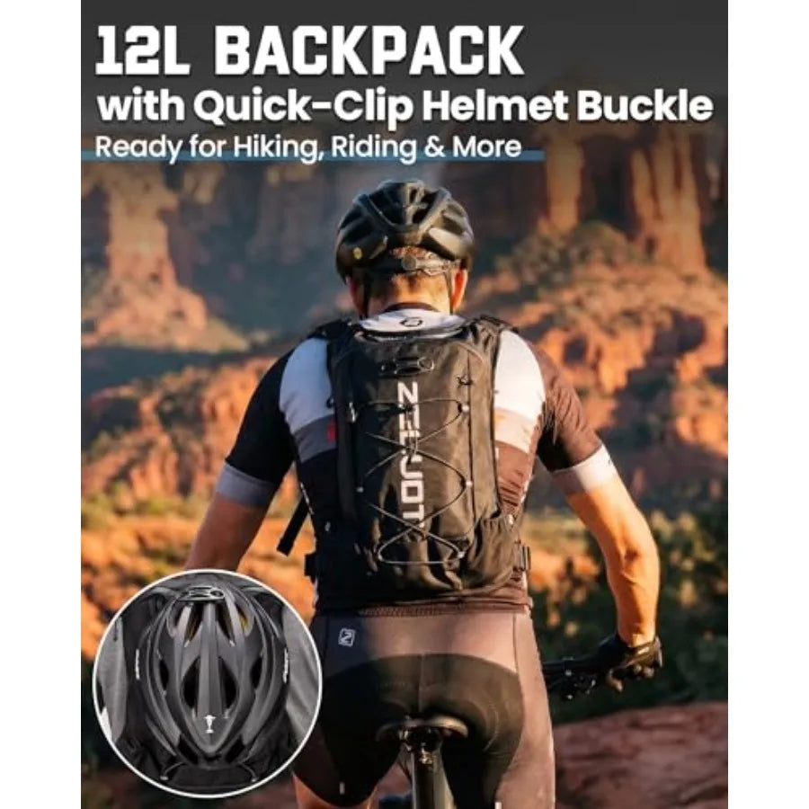 12L Hydration Backpack with 2L Water Bladder Running Vest with Gear Holder U.S. Design Patent Lightweight Hydration Pack Reflectors