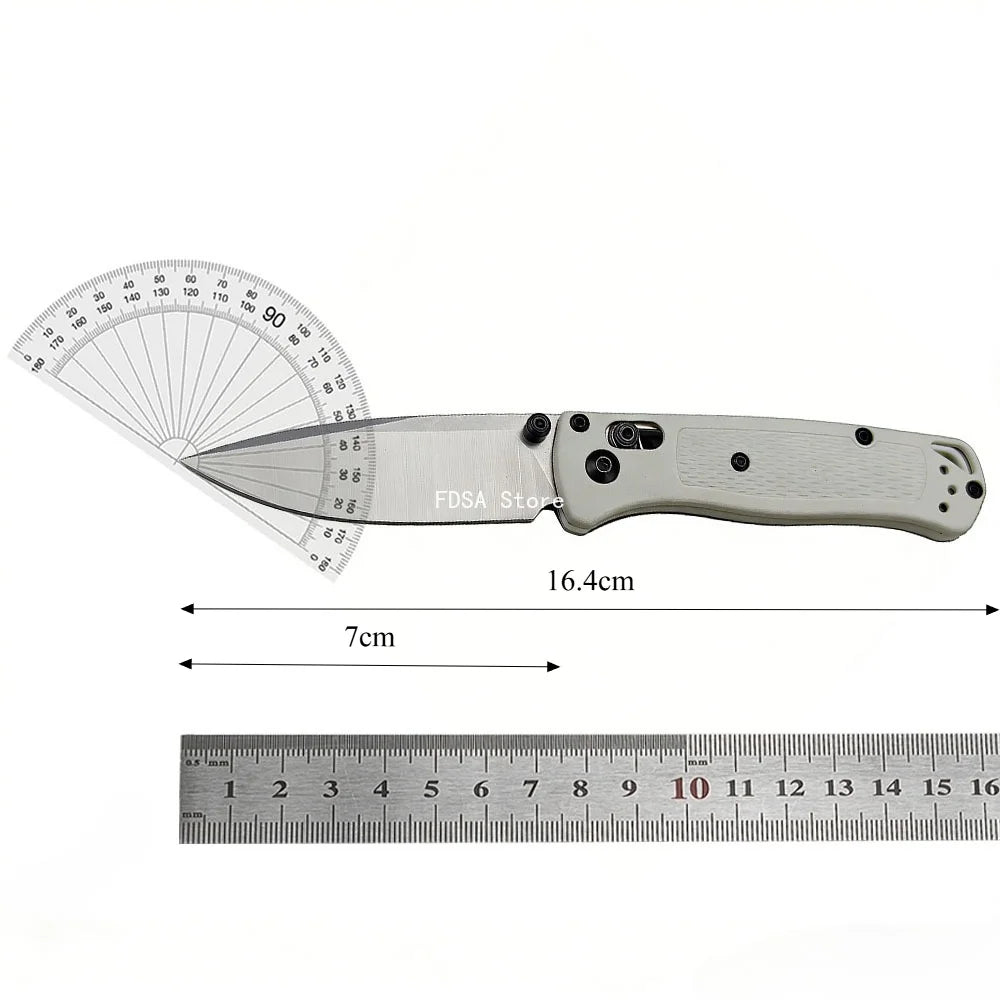BM 533 BUGOUT Outdoor Folding Knife Camping Foldable Lightweight Hiking Fishing Utility Knives High Hardness S30V Stainless Steel Folding Knife EDC Wilderness Climbing Mountaineering Portable Tools Nylon Wave Fiber Handle Kni