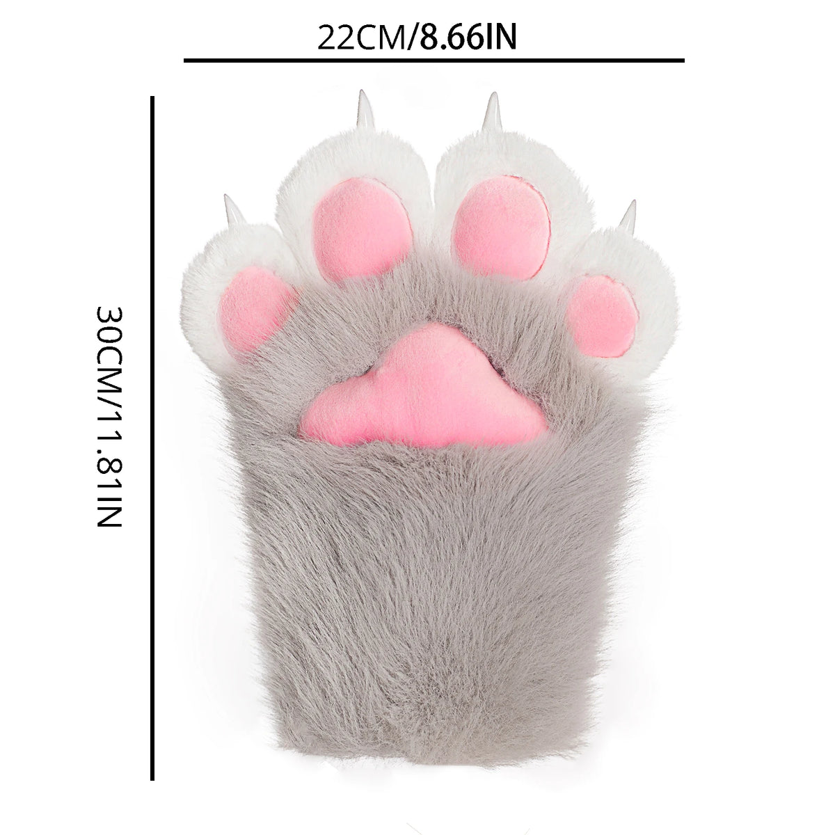 Furry Cat Gloves With Claws Cosplay Therian Fursuit Paws Costume Accessories
