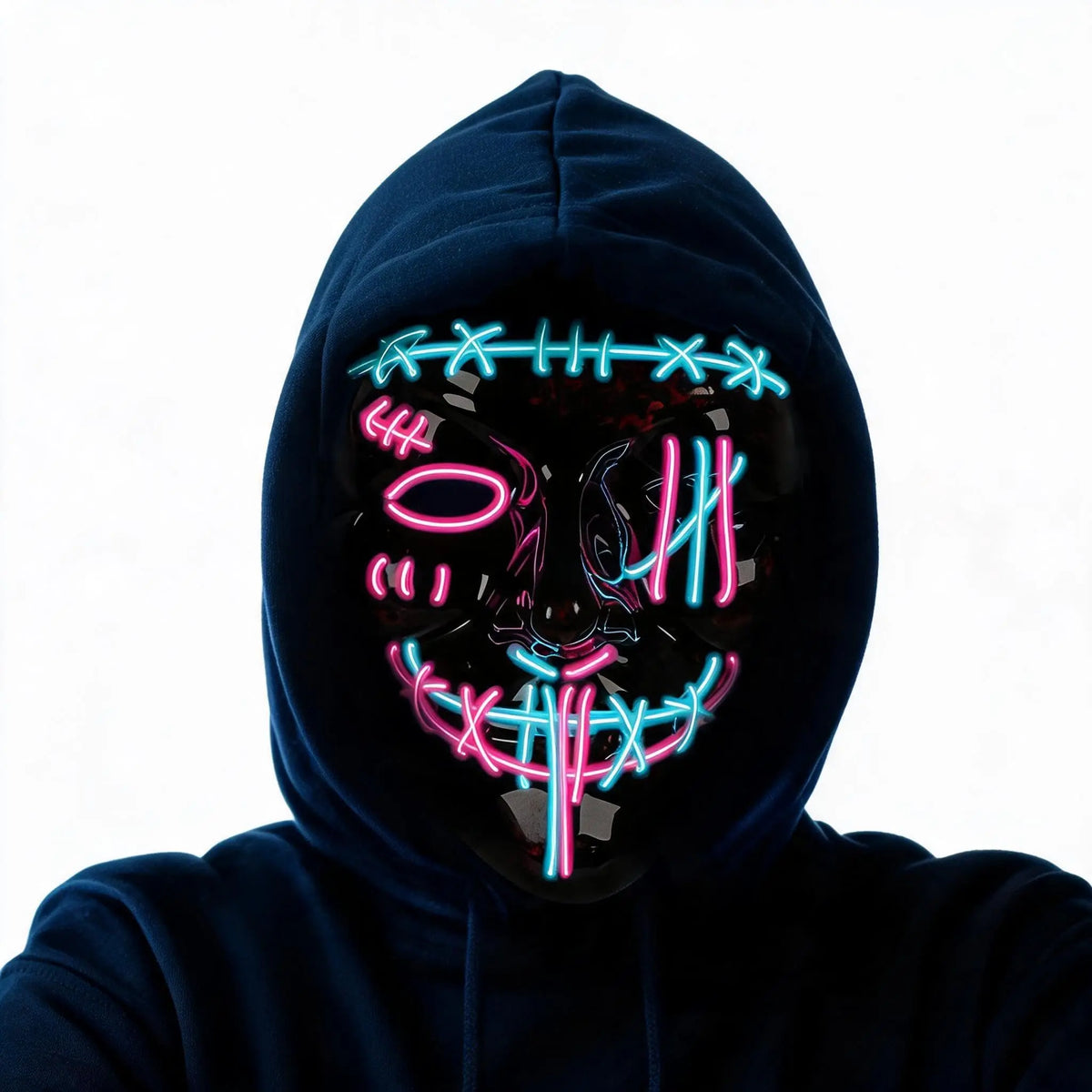 3 PACK Halloween Scary Mask LED Mask LED Purge Mask LED Light Up Mask for Halloween Costume