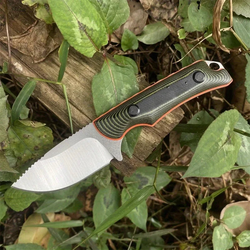 Two-tone G10 Handle 8Cr13Mov Blade Fixed Blade Straight Knife Outdoor Hunting Self-defense EDC with Sheath Knives