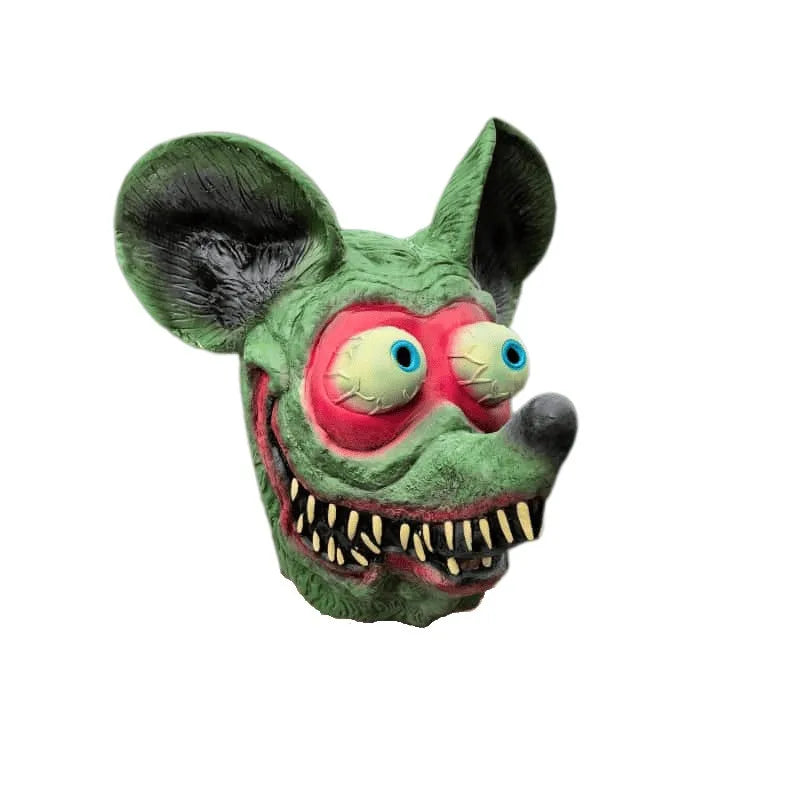 1 Piece Latex Mask, Unisex, Popular Halloween Scary Mask With Fanged Mouse, Animal Headgear Latex COS Funny Monster For Parties