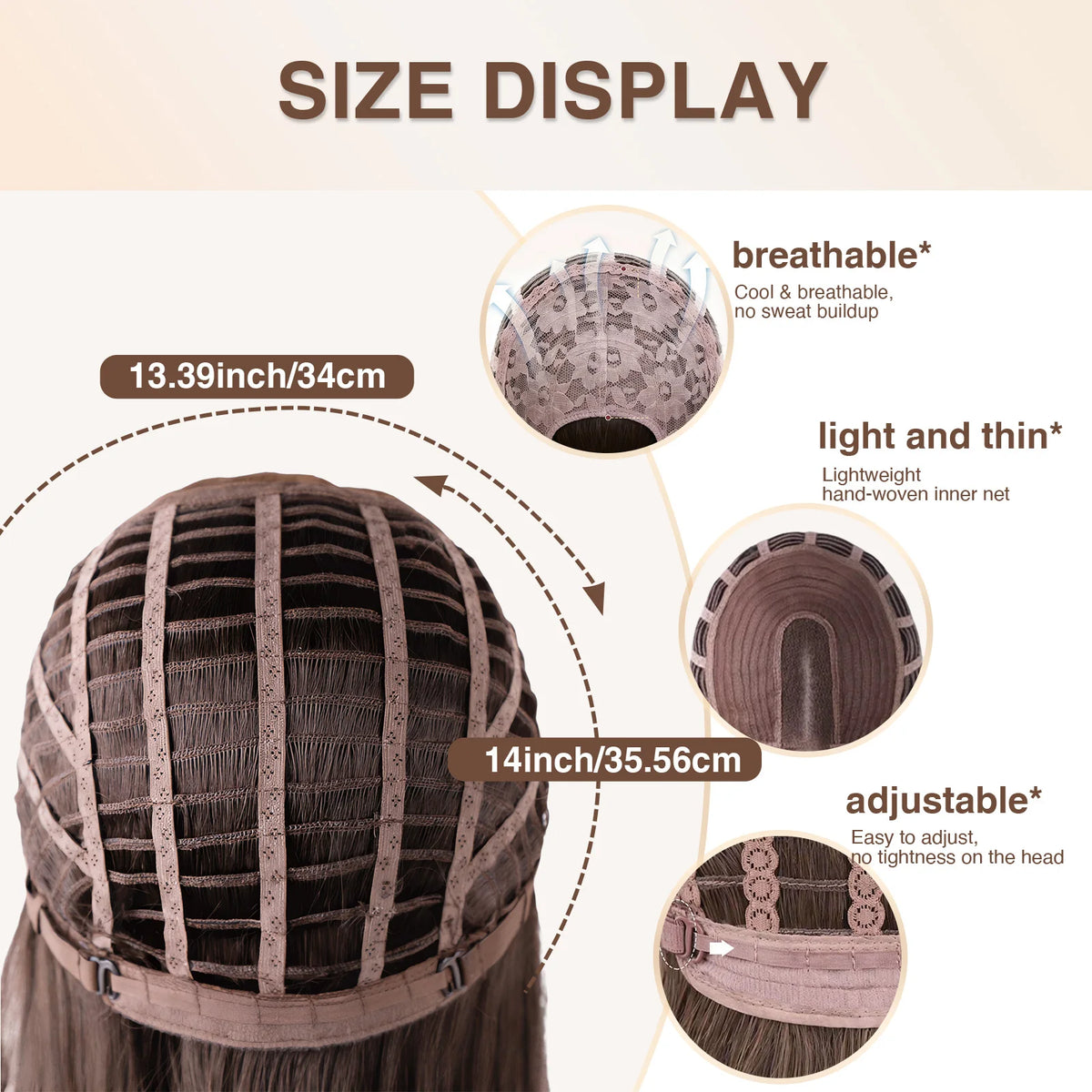Halloween Wig TopShe Long Wave Wig with Bangs for Woman Brown Wig with Blonde Highlights Synthetic Wig Heat Resistant Loose Wave Daily Wear Natural Looking 28 Inch Ash Brown Layered Hair Soft Silky Natural Bio-Scalp Wigs