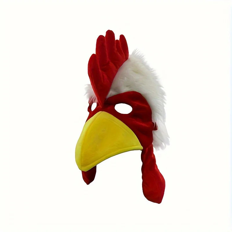 1 Fun Animal Rooster Headpiece‑Cute Chicken Hat Mask for Adults, Farm‑Themed Role‑Play, Humorous Poultry Costume Accessory for Parties and Halloween