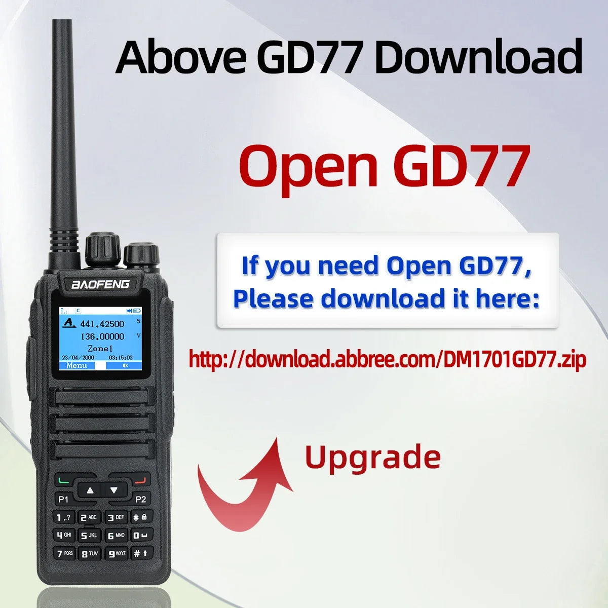 BAOFENG DM-1701 DMR Digital Walkie Talkie Open GD77 Dual Mode Analog Tier 1+2 Dual Time Slot Digital Call VHF UHF Two Way Radio