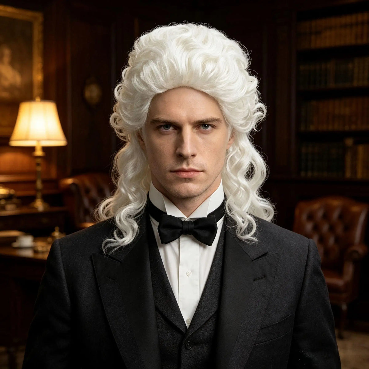 White High Quality Synthetic Fiber Heat Resistant Durable Curly Wig Baroque Court Style Big Curls Fluffy Voluminous Long Hair Adjustable Cap for Women Men Costume Cosplay Party Halloween Masquerade Theatre Stage Show Historic