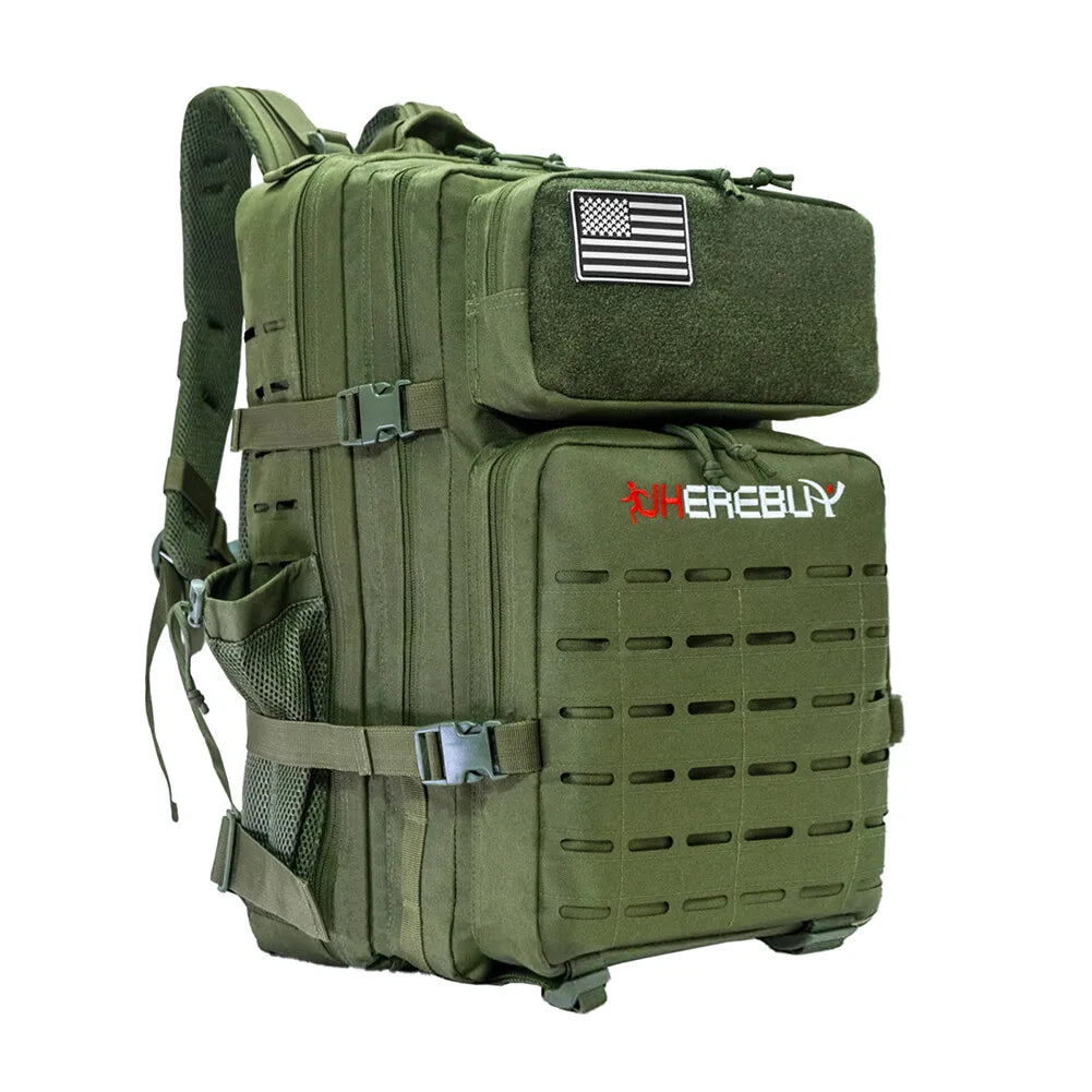 45L Military Tactical Backpack for Men Molle Rucksack Large Survival Hiking Bag 3 Day Assault Rucksack Pack With Bottle Holder