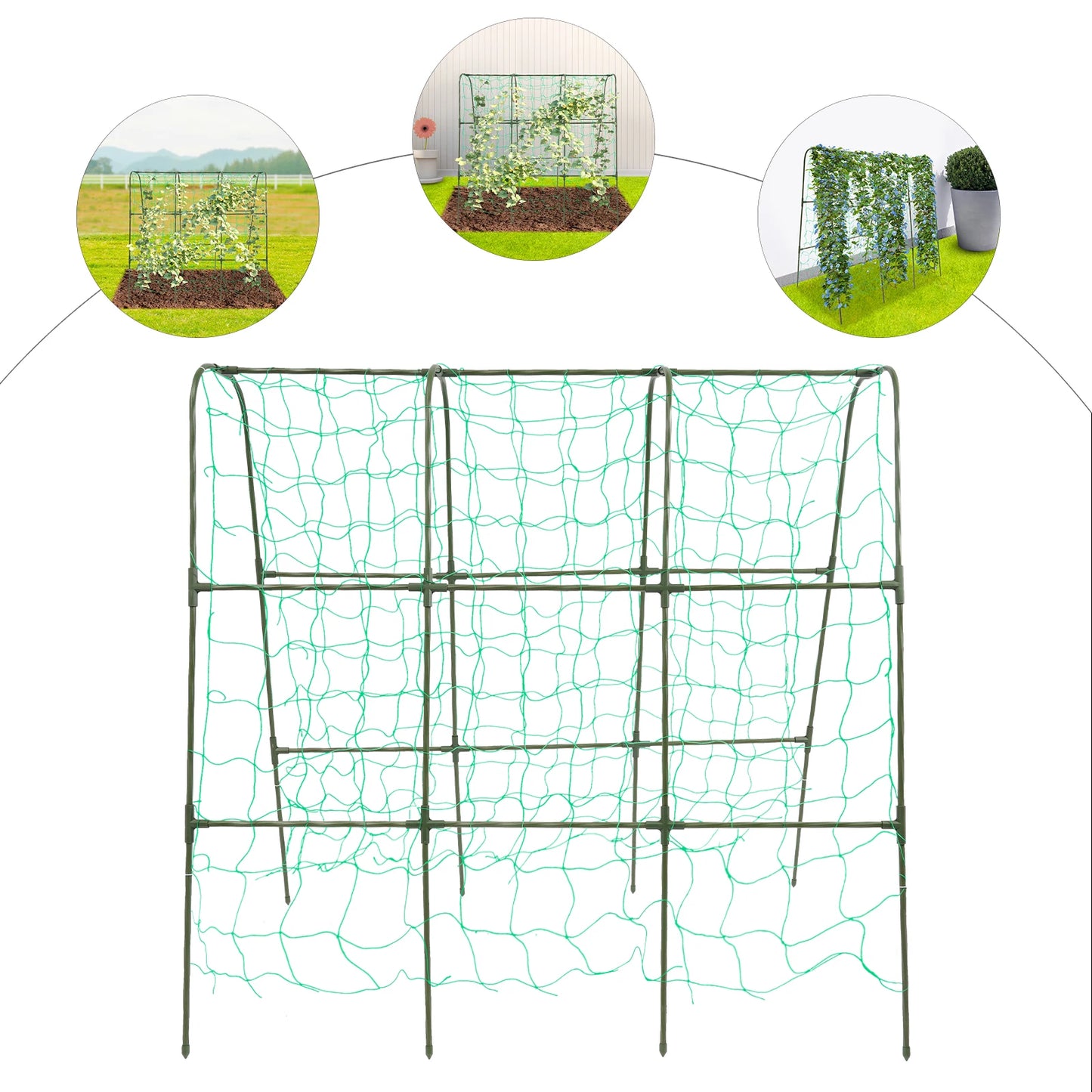 Garden Arch Tunnel Trellis Steel Arch Trellis for Climbing Plants Outdoor Cucumber Rose Trellis 160x160cm/120x120cm