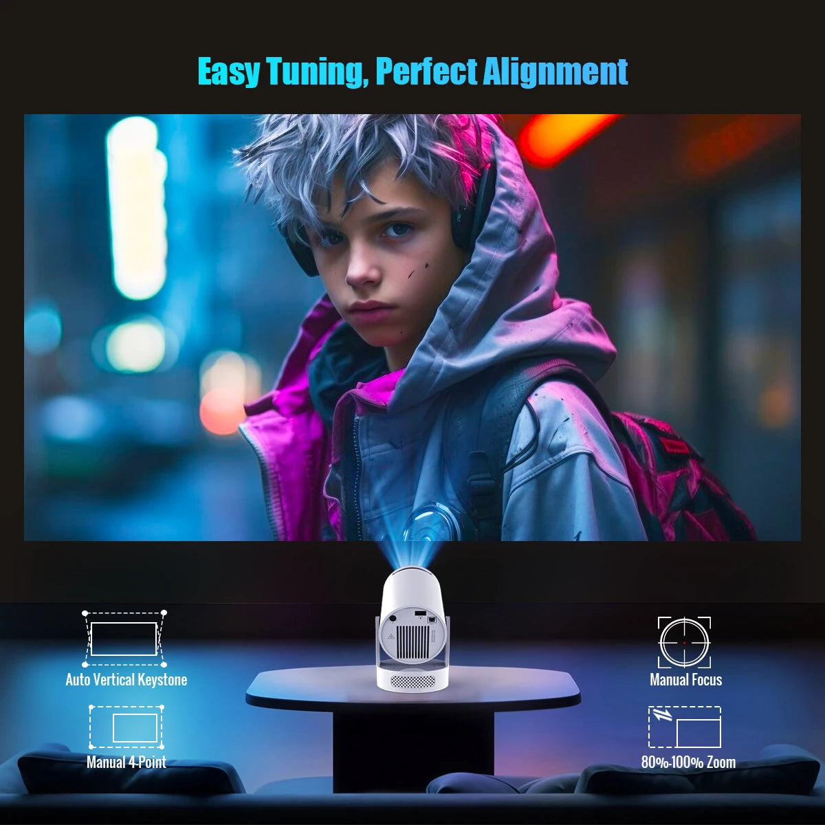 Magcubic Portable Projector HY300Pro+ Voice Control 8K Android 14 Projector 8000Lumens Wifi6 BT5.4 Cinema Outdoor  add Airmouse