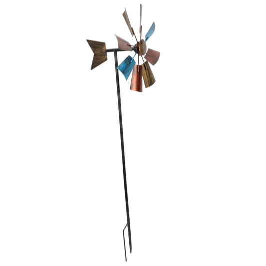 Outdoor Rustic Iron Windmill Decor Pinwheel Windmill For Yard Garden Windmill Inserting Decor, Outdoor Lawn Ornament, No Electricity Or Battery Needed