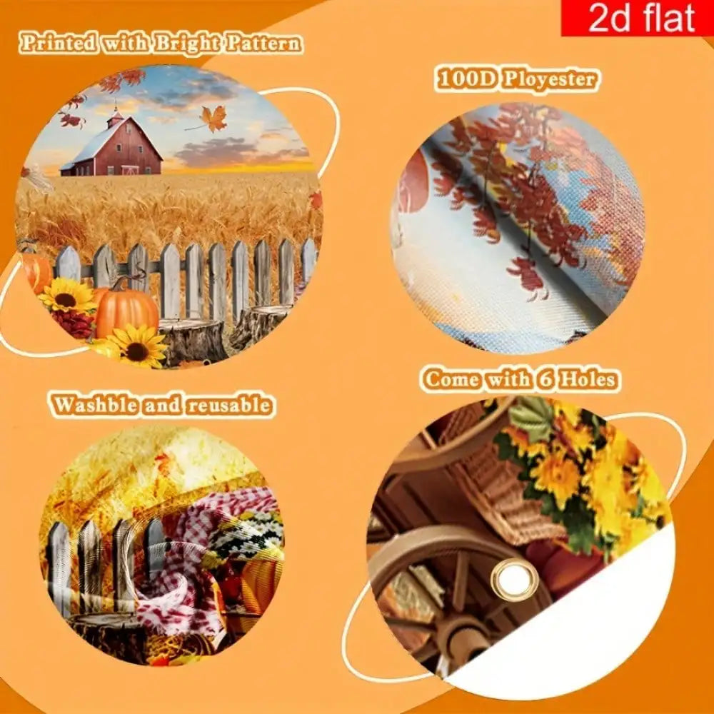 1pc Thanksgiving Fall Harvest Backdrop Banner, 157*71in Large Pumpkin Scarecrow Farm Barn Photo Background Cloth With Balloon Chain, Autumn Thanksgiving Day Party Wall Hanging Decor Supplies