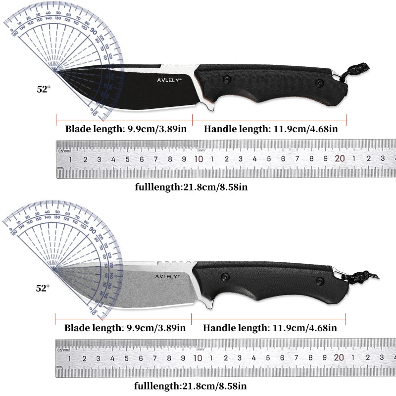 DC53 Steel Fixed-Blade Straight Knife, G10 Handle with K-Type Sheath, Outdoor, Camping, Hunting, Multi-Purpose Knife, Convenient EDC Tool for Everyday Carry
