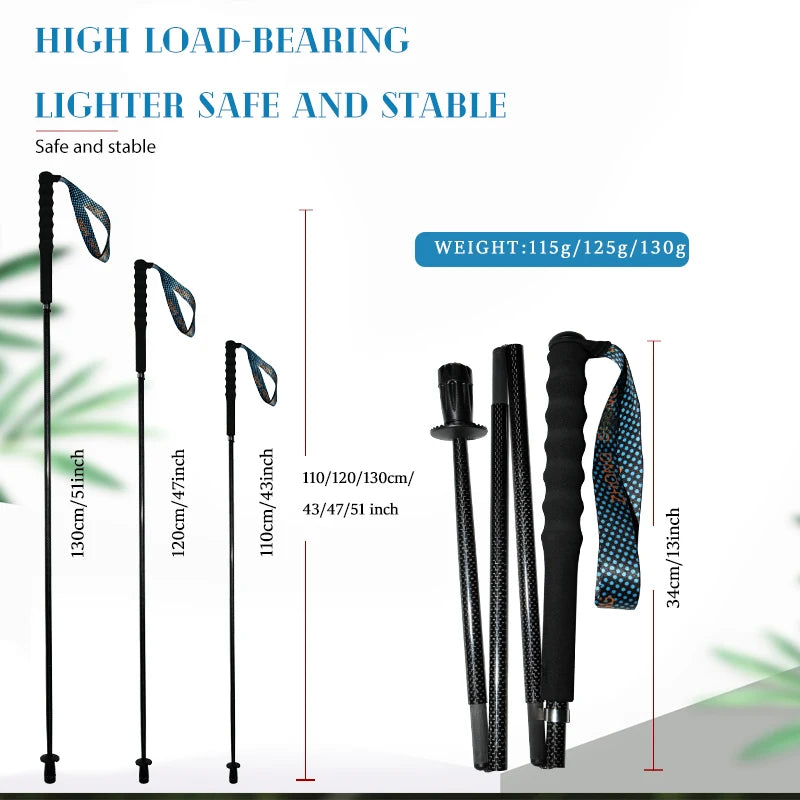Local+ Carbon City Walking Running Sticks Lightweight T800 Carbon Fiber Collapsible Telescopic Pole Hiking Cane Trekking Poles
