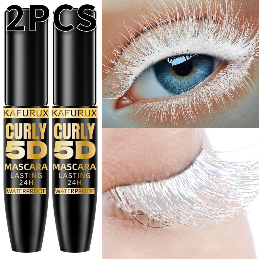 2pcs Colorful Slender Mascara Waterproof Fast Drying Curling Eyelashes Multi Color Lashes Makeup Long Lasting Blue Green Black White Cosmetic for Women Gifts