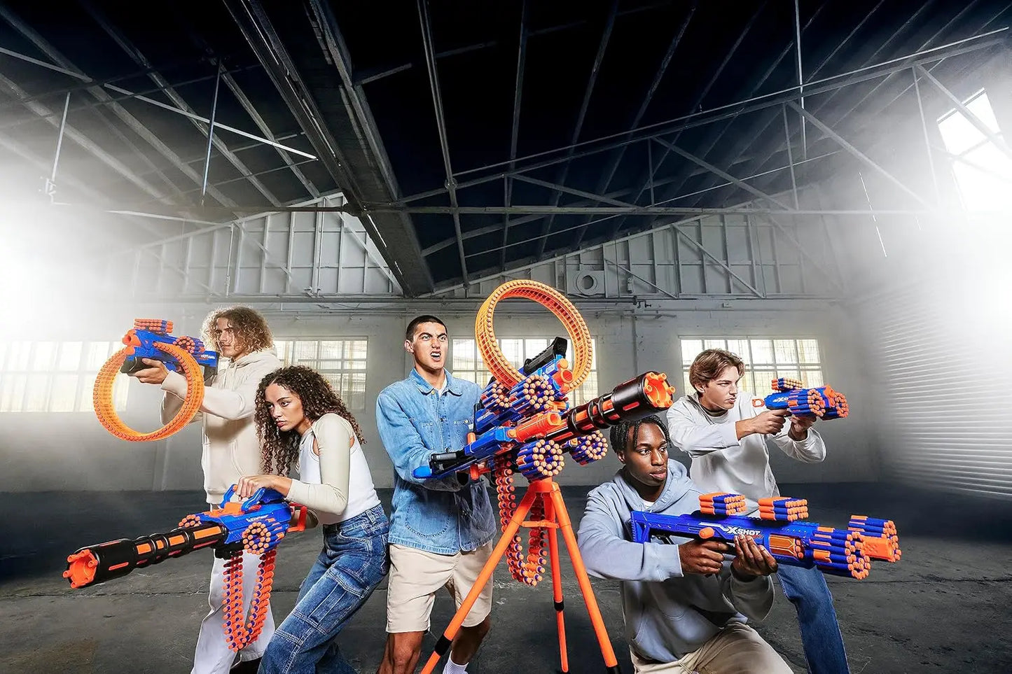 Motorized Rage Fire Blaster with Auto Feeding Belt, Tripod & Scope, 72 Darts for Outdoor Fun
