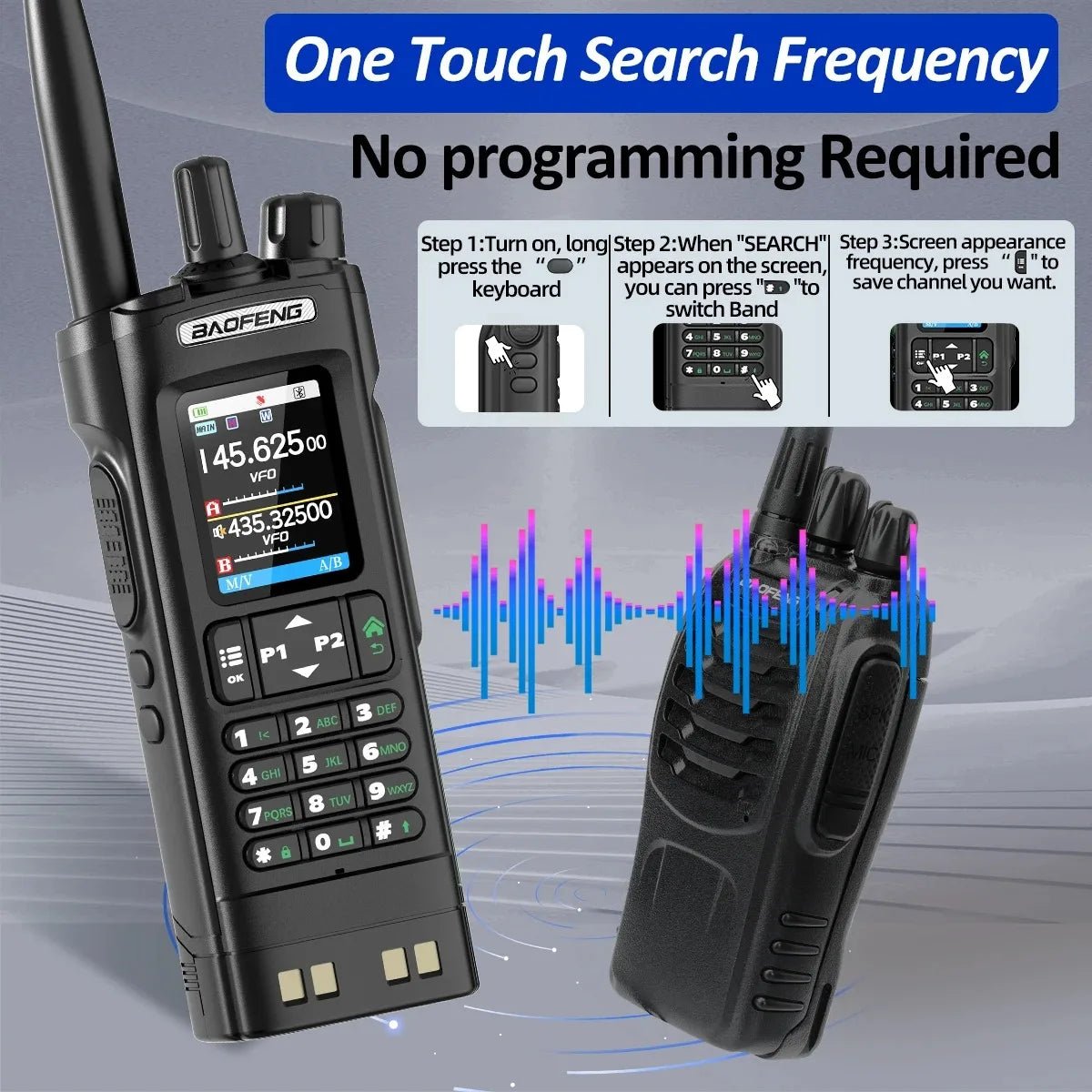 BAOFENG UV-32 GPS Walkies Talkie AM FM Long Range Bluetooth Programming 10W Wireless Copy Frequency 1000CH Two Way Radio