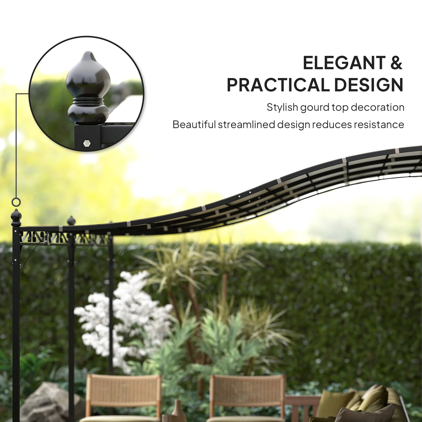 10' X 16' Outdoor Pergola Canopy, Metal Patio Canopy, Cream White