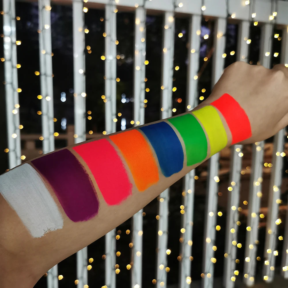 OPHIR Chameleon Color Face Paint Set for Halloween Christmas Makeup Split Cakes Body Painting Rainbow Face Paint Palette RT014