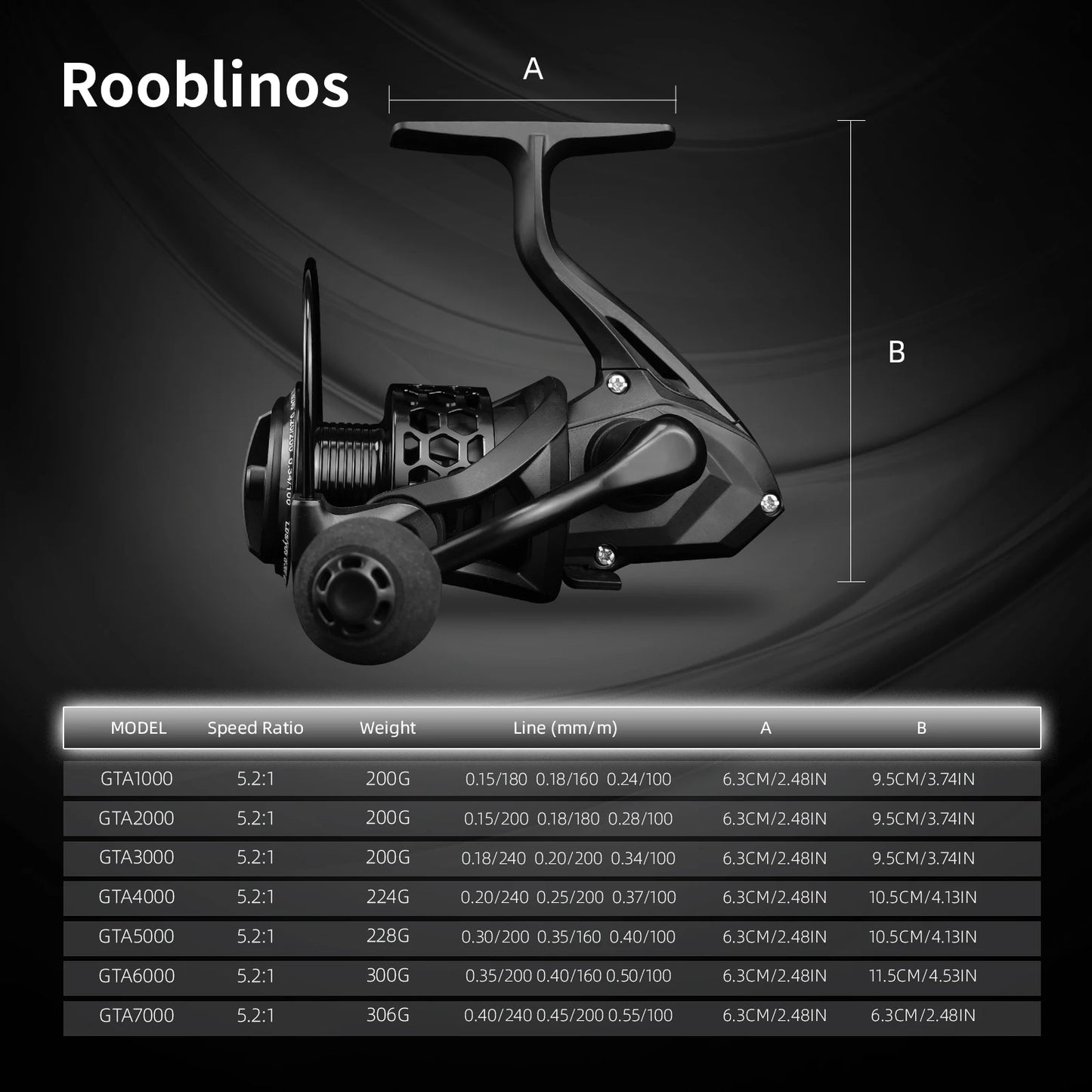 ROOBLINOS Spinning Reel 1000-7000 Series Metal Universal Reel for Freshwater Sea Fishing Reel