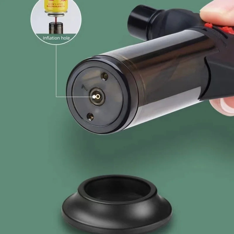 Outdoor Portable High Temperature Welding Gun Butane Gas Torch Lighter Transparent Gas Window BBQ Kitchen Turbo Cigar Lighters