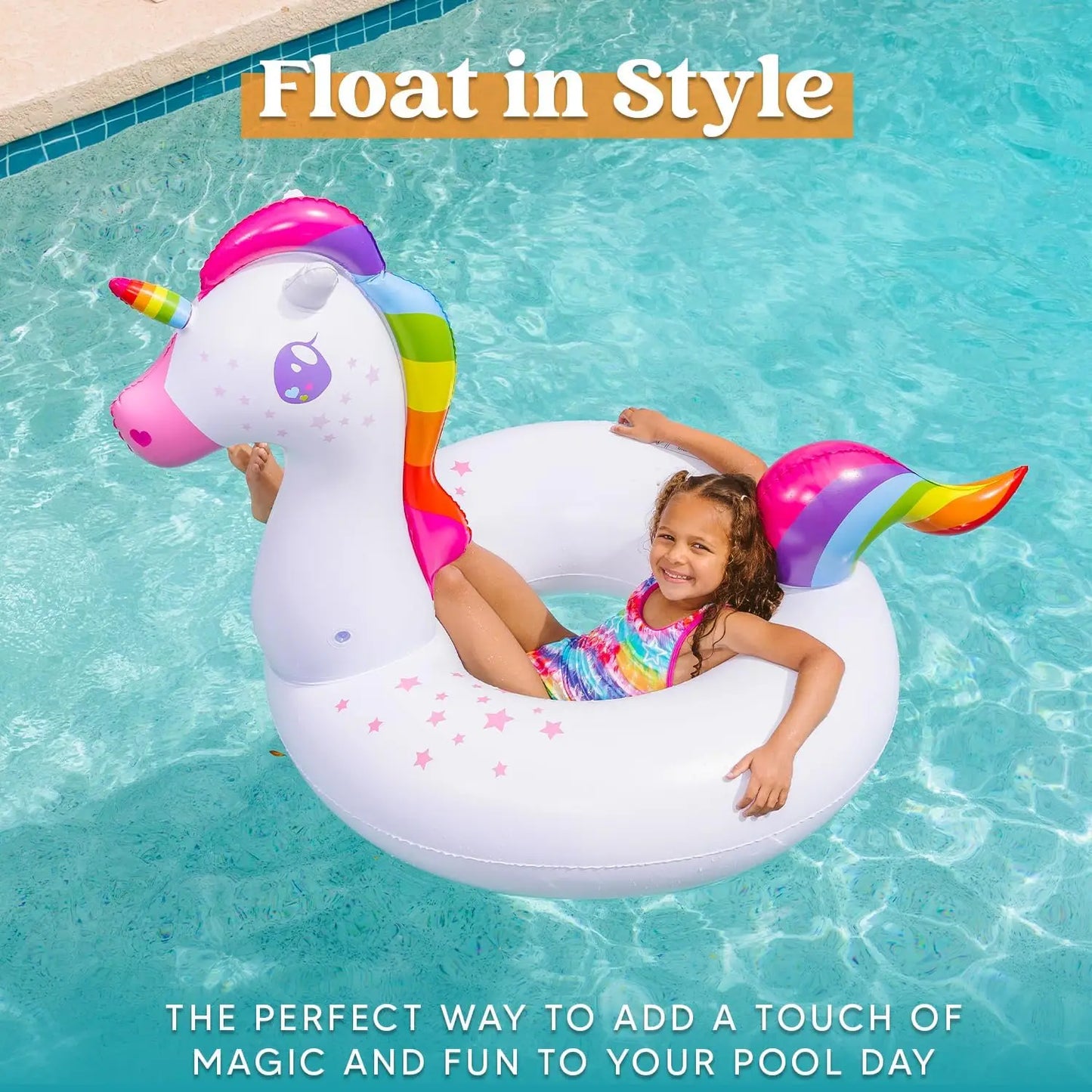 2-Pack Unicorn & Flamingo Pool Floats - Inflatable Swim Rings for Adults & Kids, Summer Beach Party Decorations