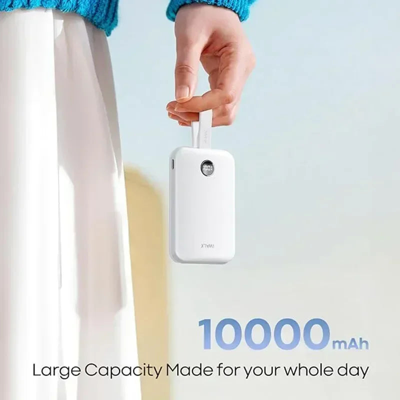 iWALK Magnetic Portable Charger 10000mAh: 15W Wireless Power Bank 30W Fast Charging with USB-C Cable for iPhone,Samsung