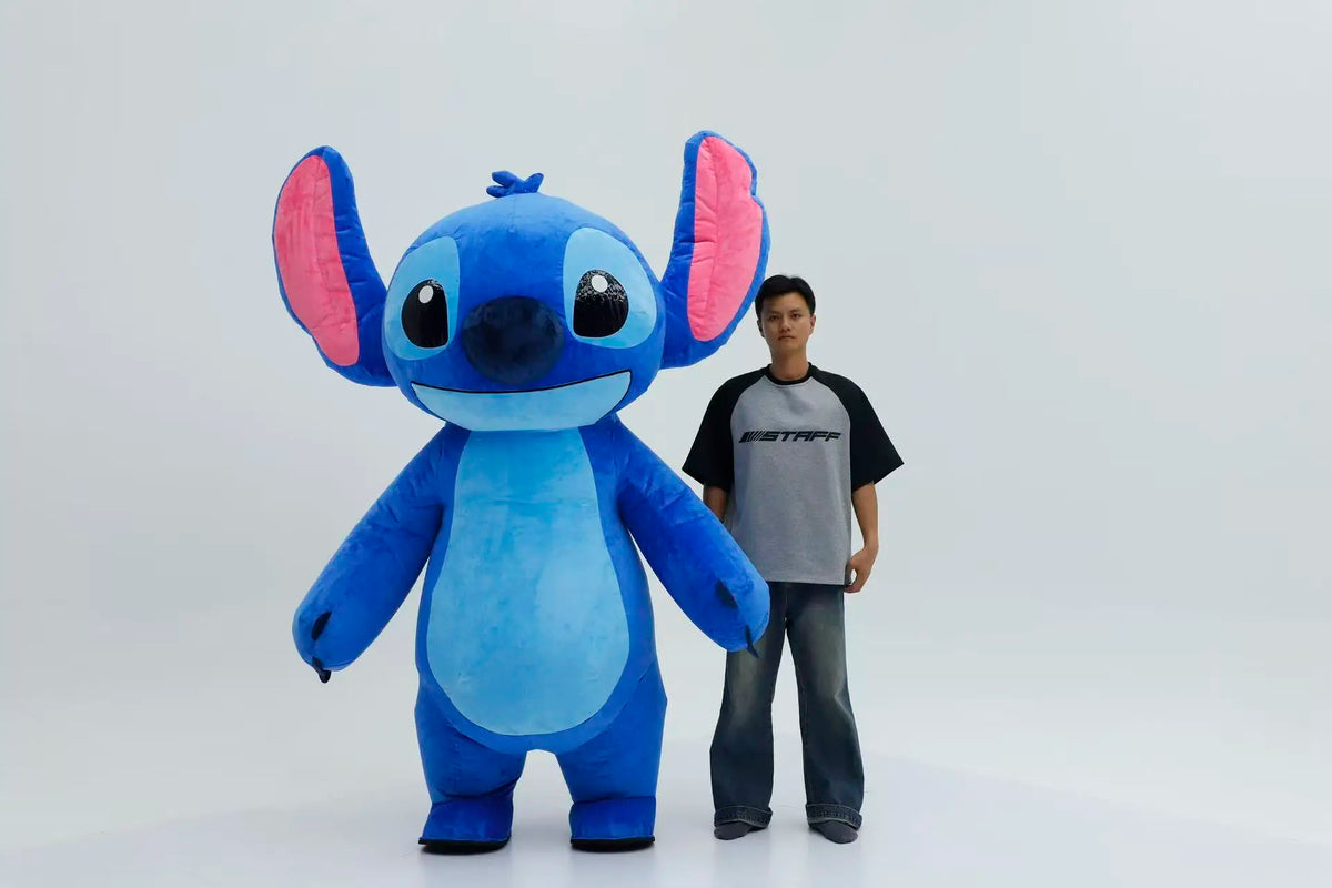 2.6M Inflatable Blue Alien Creature Costume Mascot Parade Adult Character Cosplay Birthday Halloween Party Event Set