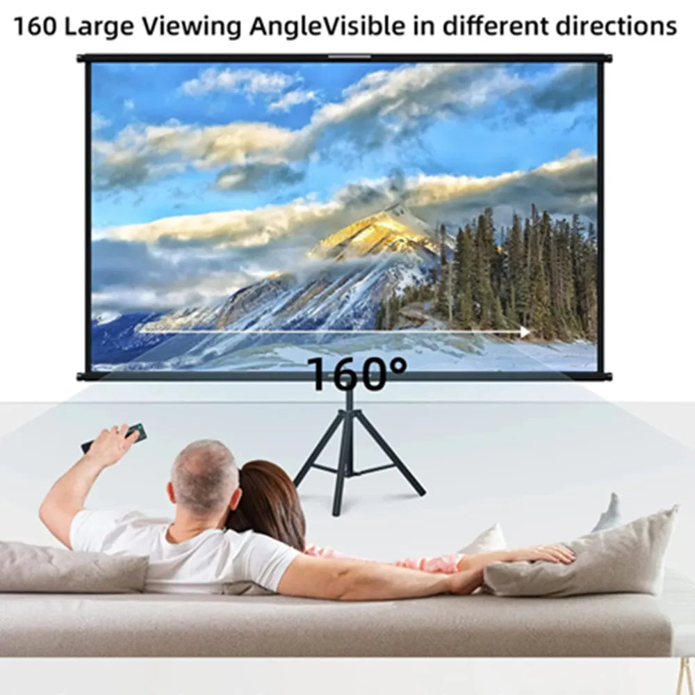 Projector Screen with Single Bracket-4K HD 16:9 Indoor/Outdoor Can Be Used for Theater/Office Backyard Party Theater Screen