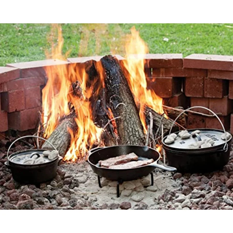 Seasoned Cast Iron Skillet 12 Inches - Quality Frying Pan for the Stove, Oven, Grill and Campfire - Includes Silicone Hot Handl