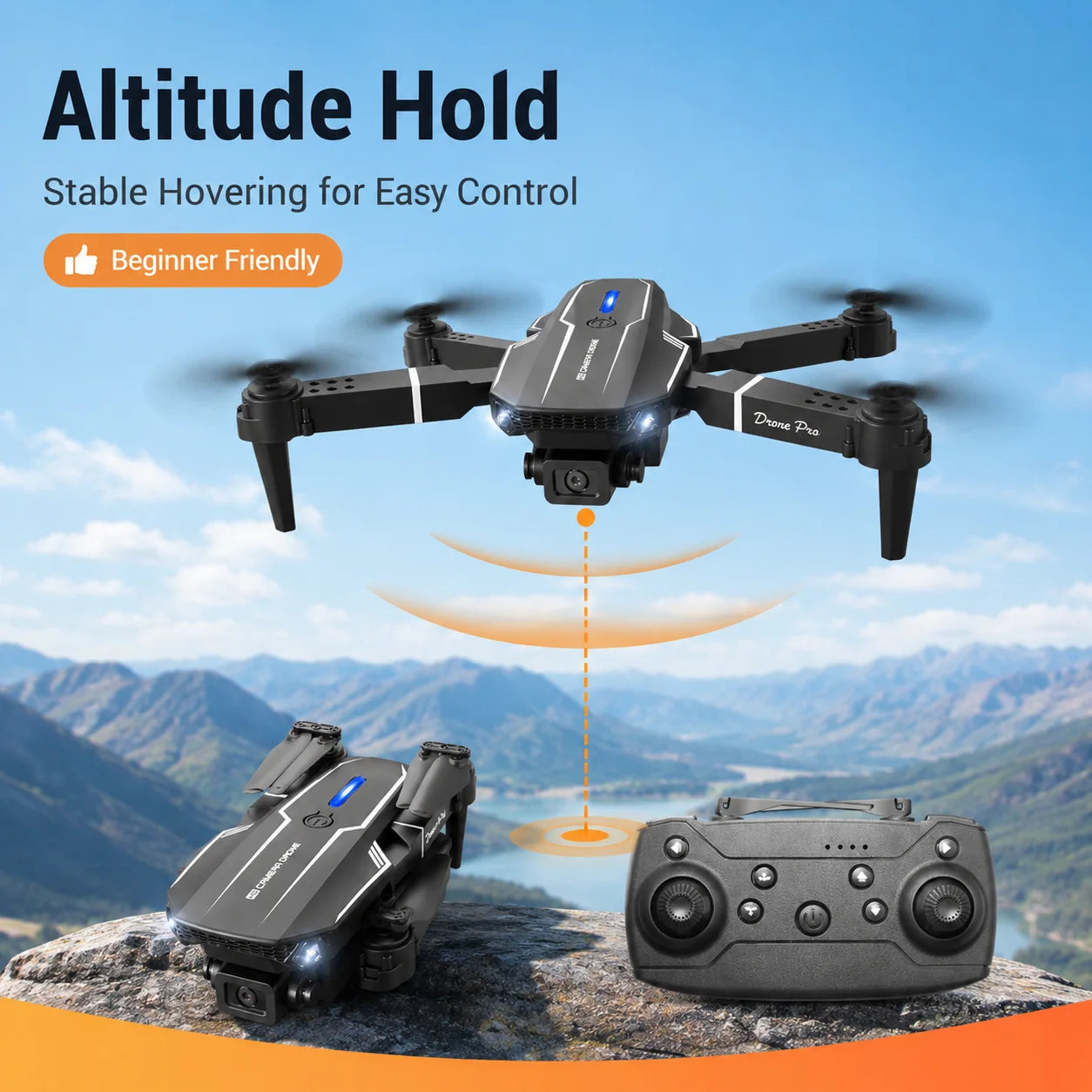 ZNLYRION S101 Foldable RC Drone 4K HD Dual Camera WIFI FPV APP Waypoint Flight Altitude Hold 6-Axis Gyro Quadcopter for Beginners