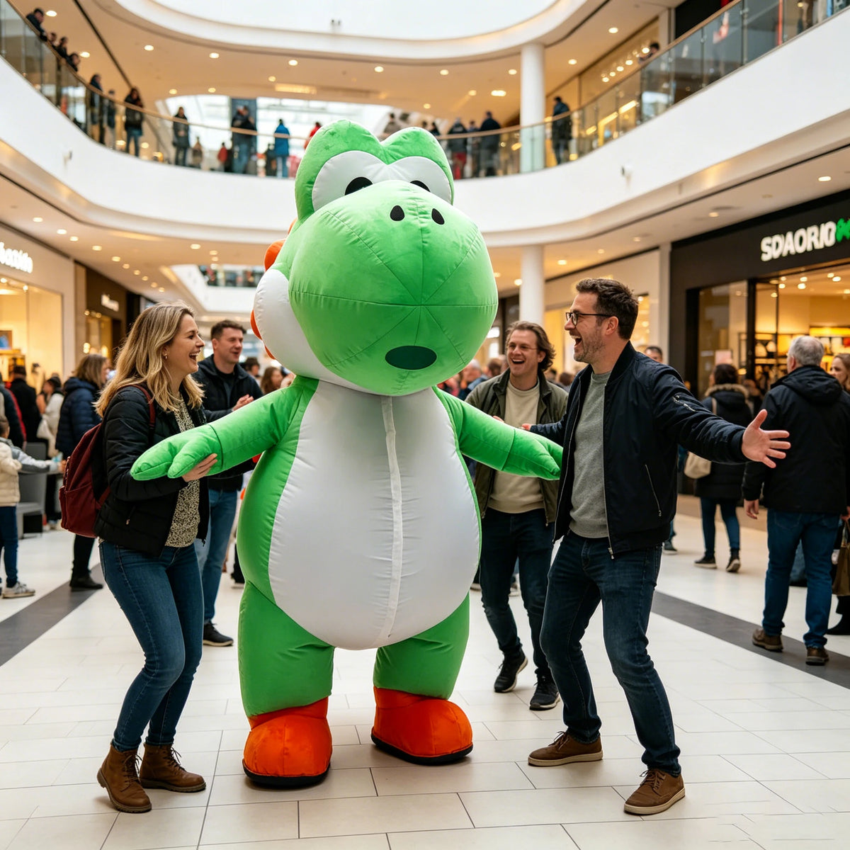 2.2M Green Dinosaur Inflatable Costume Mascot Parade Adult Character Cosplay Animal Birthday Halloween Party Event Plush Set