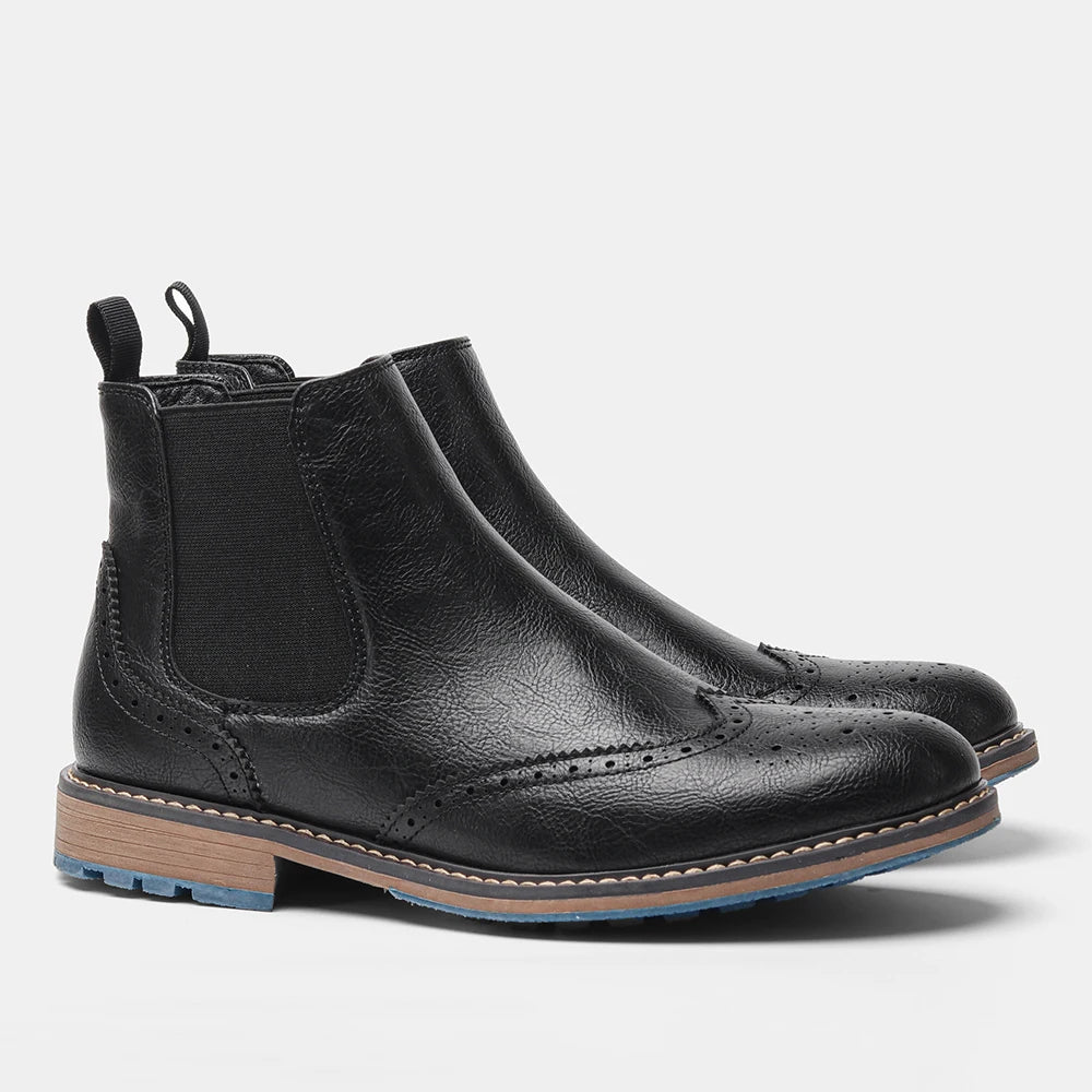 Spring Leather Boots with Zipper Classical Men Boots 2026 Fashion Comfortable Ankle Boots