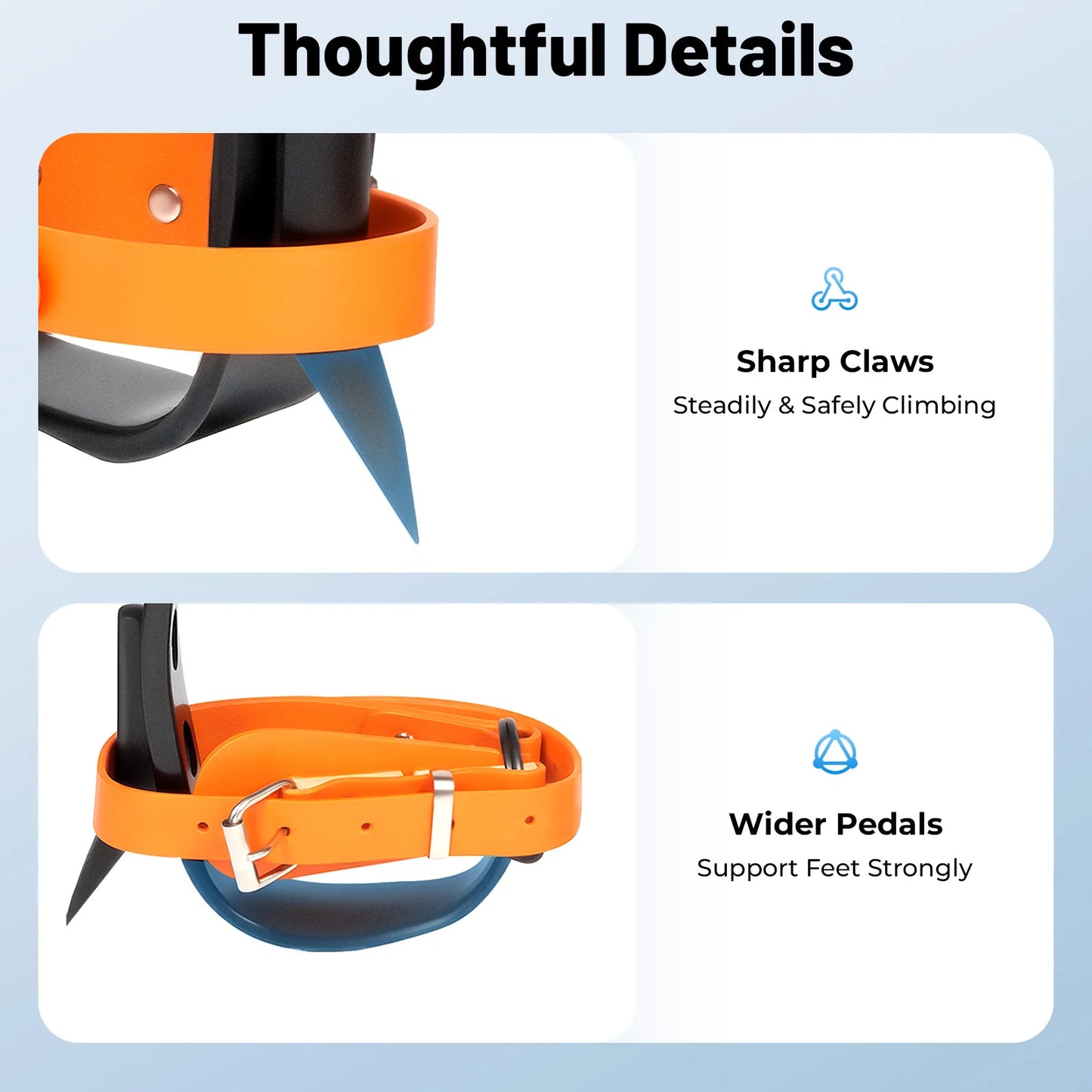 Steel Tree Climbing Spurs with Straps, Adjustable Spike Set for Hunting, Fruit Picking, and Observation