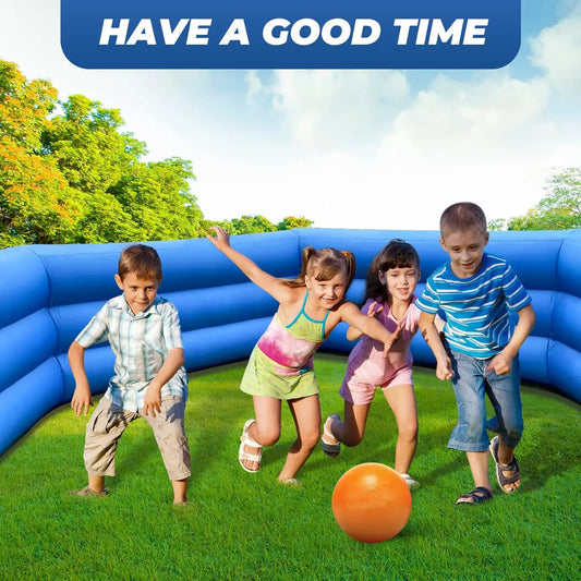 15FT Gaga Ball Pit with Air Blower 3-Layer Fence and 3.5ft high Inflatable Gagaball Court for Party Indoor Outdoor Activity Easy to Setup