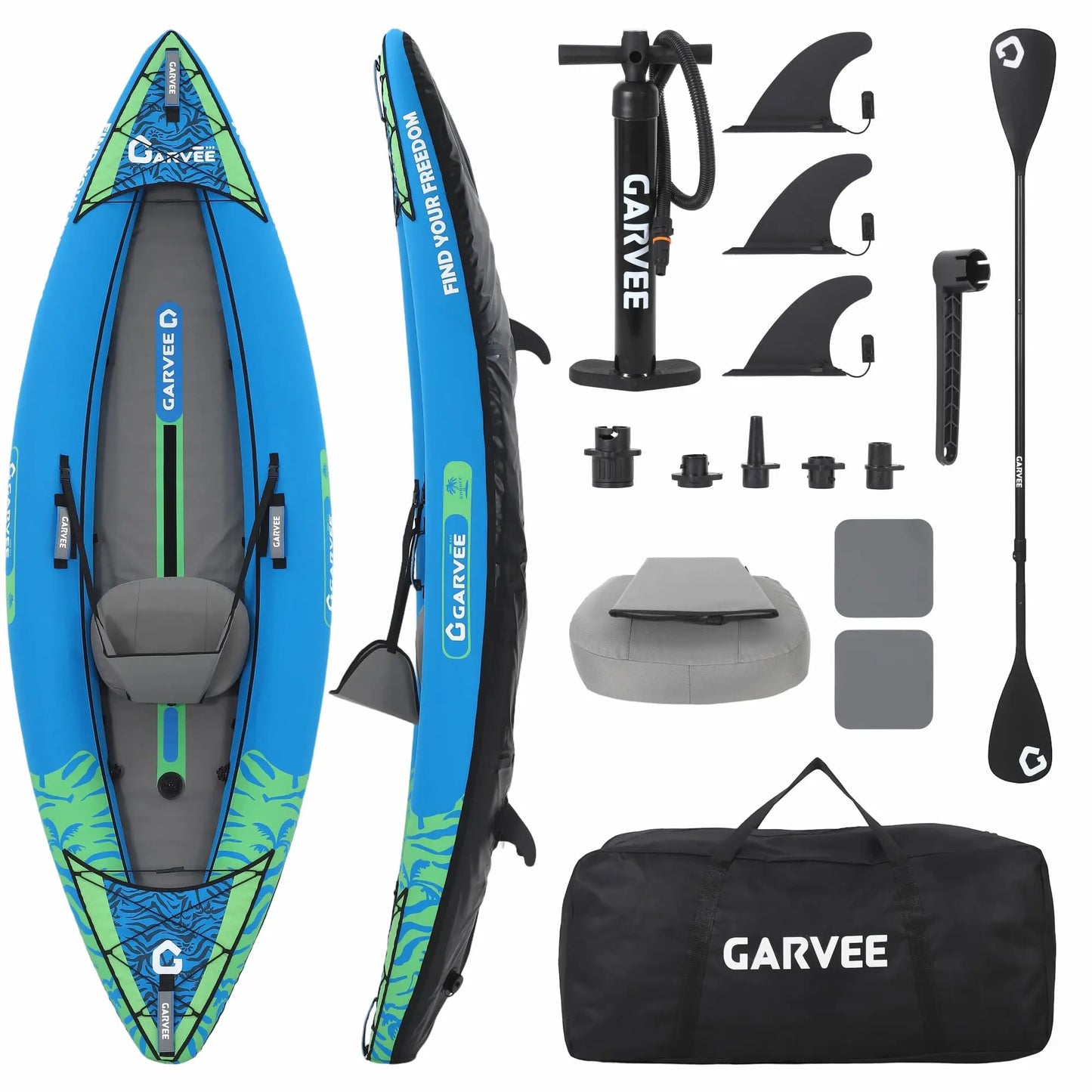 2 Person Inflatable Kayak Portable Fishing Touring Boat Heavy Duty Canoe With Seat Paddles Pump Outdoor Water Sports