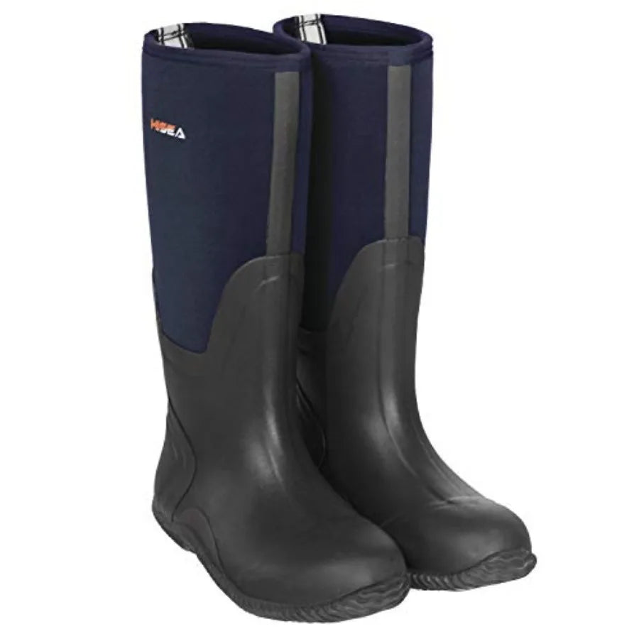 HISEA Men's Rain Boots, Waterproof Durable Insulated Rubber Boots for Men, 5 mm Neoprene Outdoor Mud Fishing Hunting Boots for