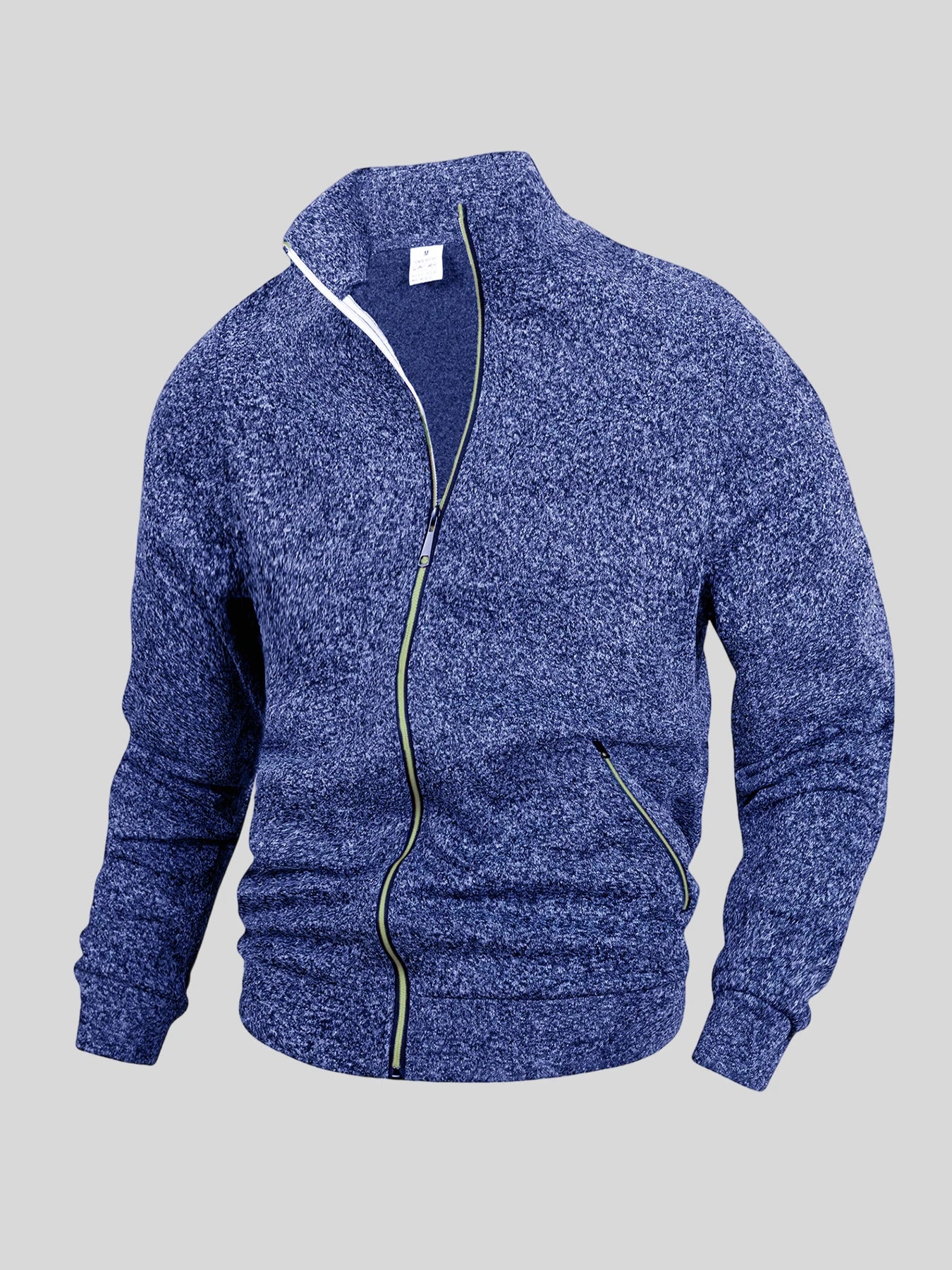 Men Running Track Jacket Contrast Trim Zip‑up Sports Coat Casual Windproof Athletic Jacket Full Zip Stand Collar Workout Outerwear