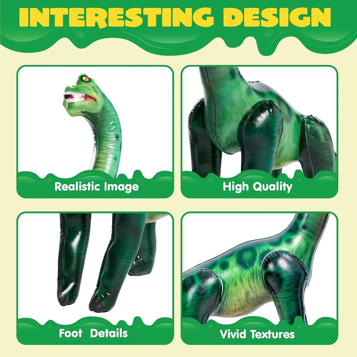 JOYFY 51" Brachiosaurus Inflatable Dinosaur Toy Party Decorations for Kids and Adults Birthday Party Chirstmas Gift
