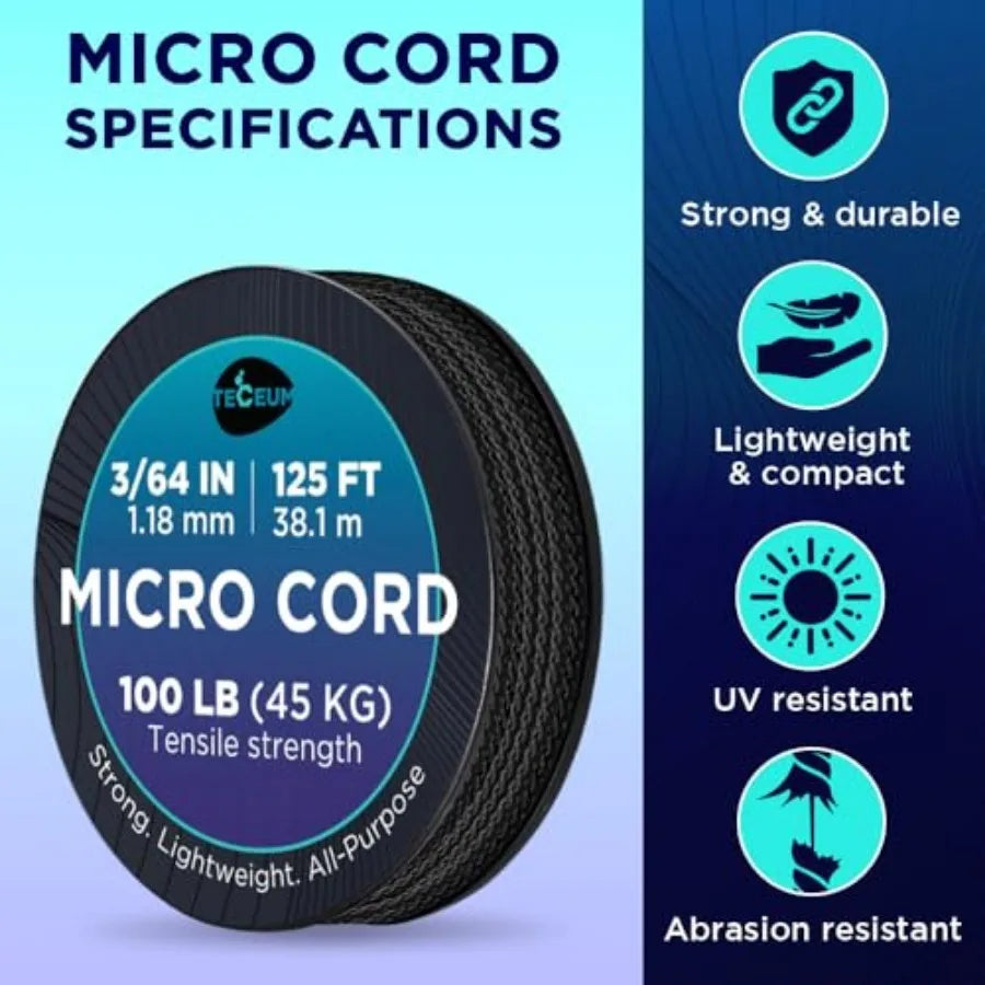 Micro Paracord 1.18 mm X Micro Utility Cord Thin Braided Paracord Rope Best for Crafting, DIY Projects, Fishing, Camping Wind C
