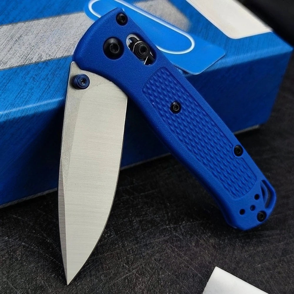BM 533 BUGOUT Outdoor Folding Knife Camping Foldable Lightweight Hiking Fishing Utility Knives High Hardness S30V Stainless Steel Folding Knife EDC Wilderness Climbing Mountaineering Portable Tools Nylon Wave Fiber Handle Kni
