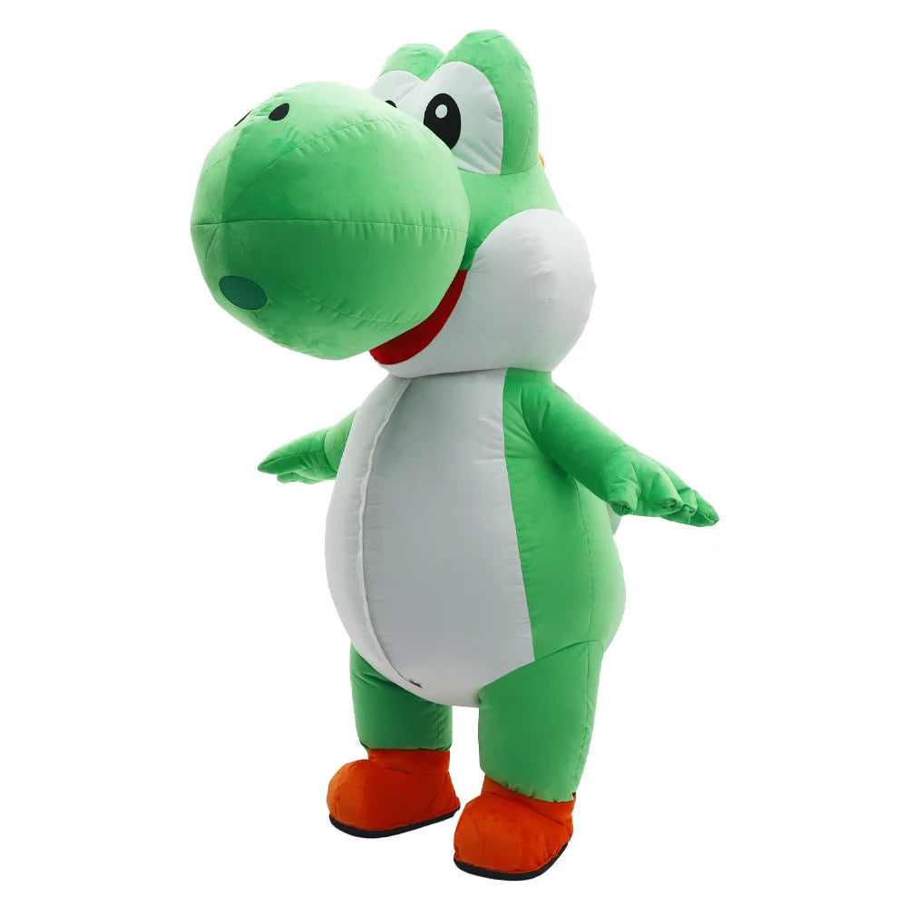 2.2M Green Dinosaur Inflatable Costume Mascot Parade Adult Character Cosplay Animal Birthday Halloween Party Event Plush Set