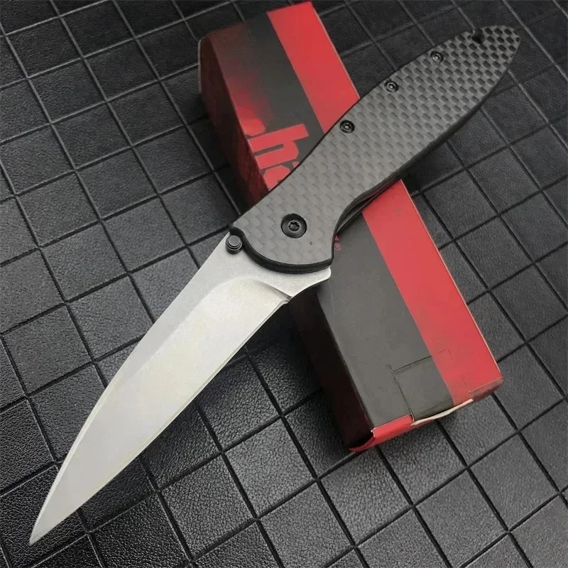 KS Leek 1660 Aluminum Folding Knife 8Cr13Mov Blade EDC Knife Window Breaker Self-Defense Tool Outdoor Fishing Knife Men's Gifts