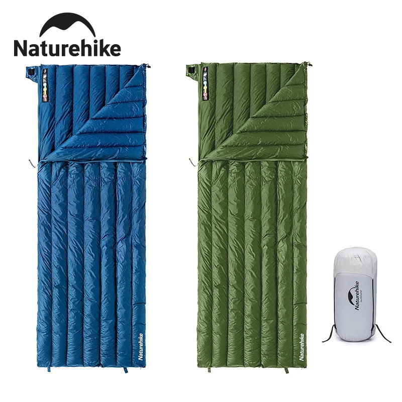 Naturehike Ultralight Backpacking Duck Down Sleeping Bag for Adults Warm Splicable Double Quilt 2 Person Sleeping Bags for Hiking Camping 3 Seasons