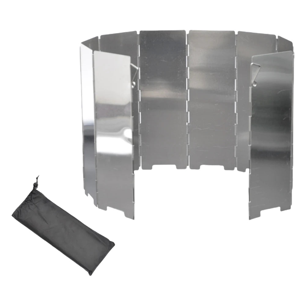 10 Plates Foldable Camping Picnic Cooking Burner Windproof Screen Gas Stove Wind Shield Aluminum Ultralight Outdoor Wind Shield