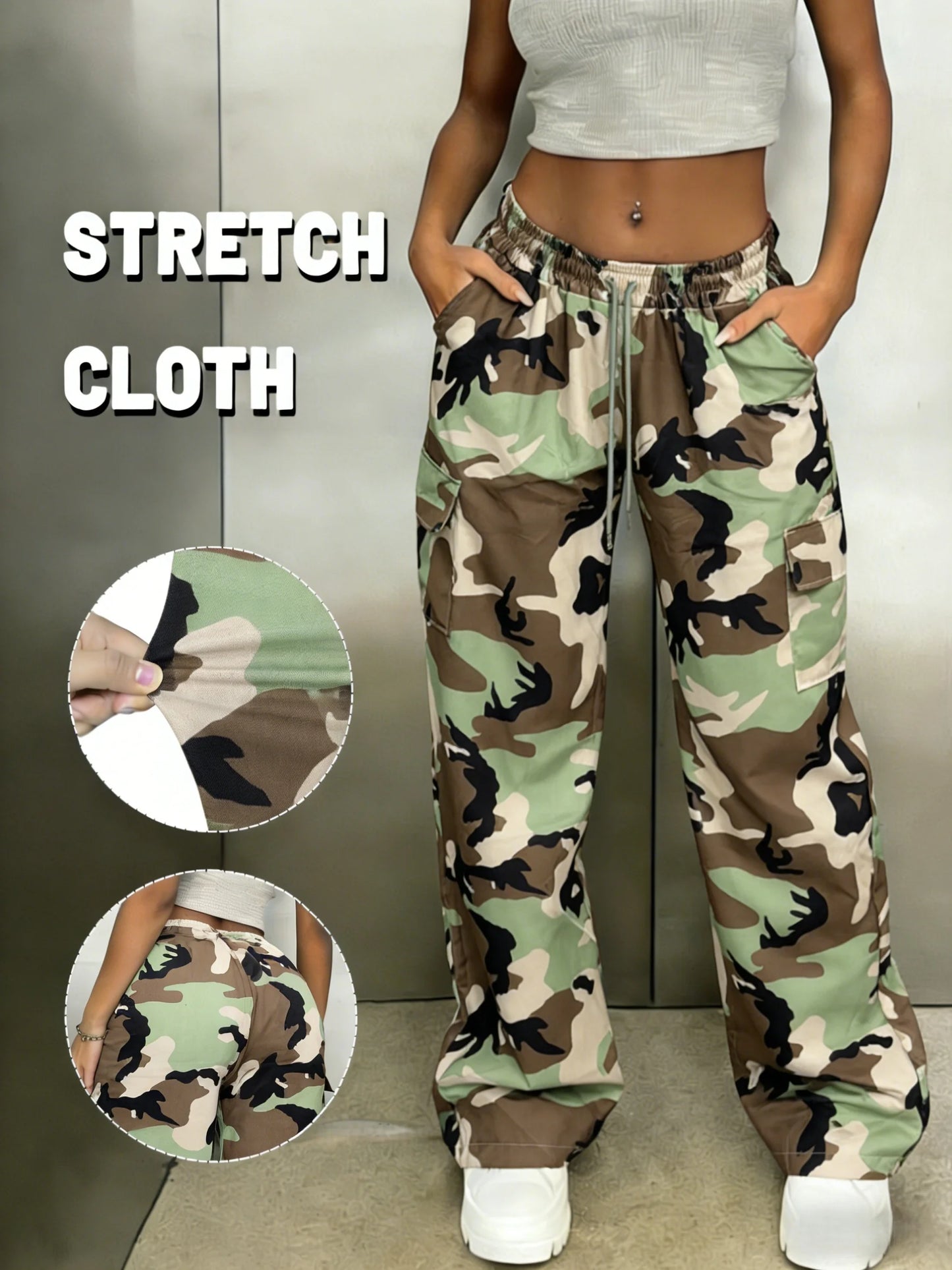 Women's High Waisted Stretch Cargo Pants Wide Leg Trousers Fall Outfits 2026 for Women